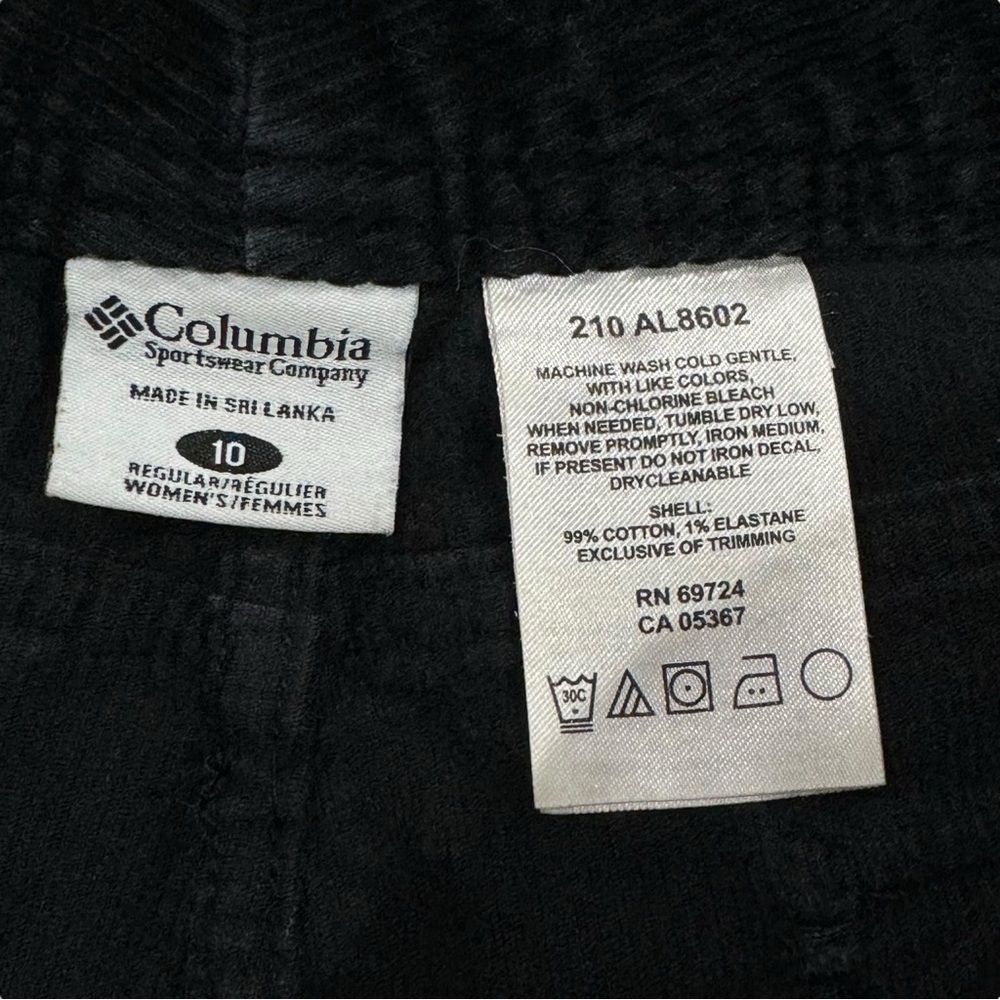 Women's Columbia Corduroy Pants Straight Leg Cargo Stretch Cotton Faded Black 10 - Picture 8 of 10